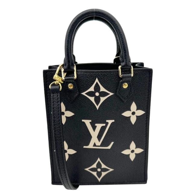 Louis Vuitton Petit Sac Plat Monogram Empreinte Leather Shoulder Bag Black in Black Leather from Dallas Designer Handbags, photo 1 of 1