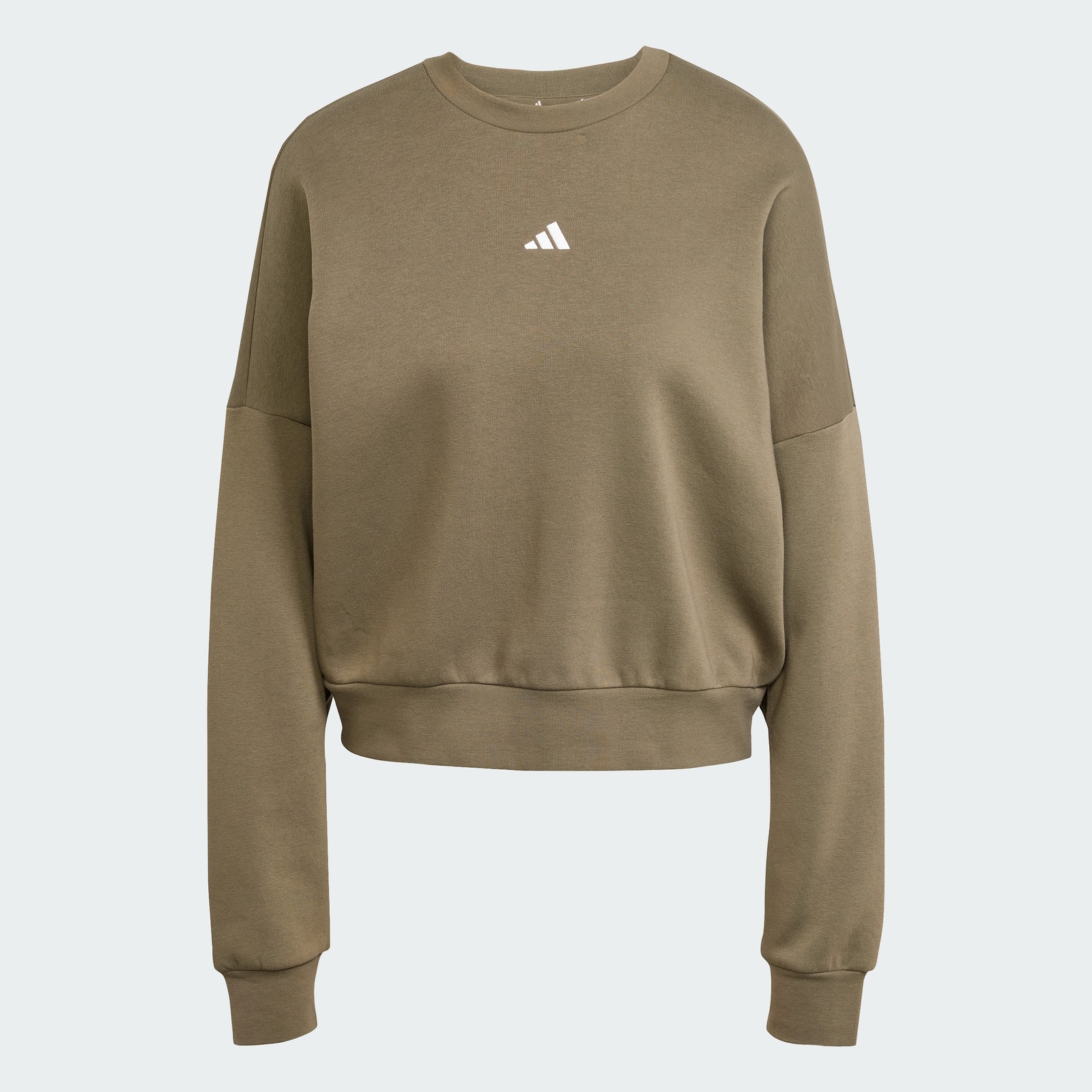Adidas Essentials Small Logo Feelcozy Sweatshirt in Green, image 1 of 1 from adidas (US)