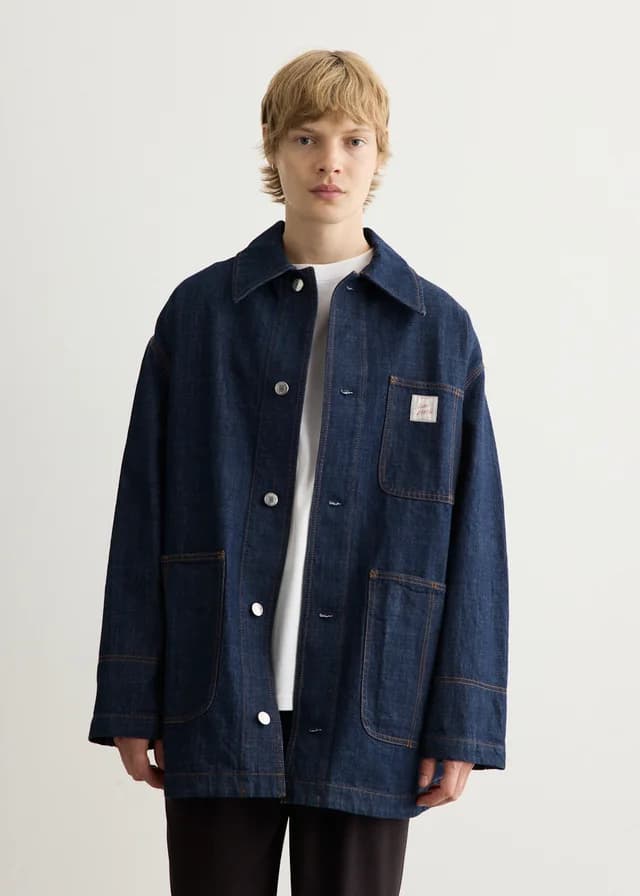 Worker Jacket With Ami Paris Heritage Label in INDIGO, image 1 of 1 from Incu