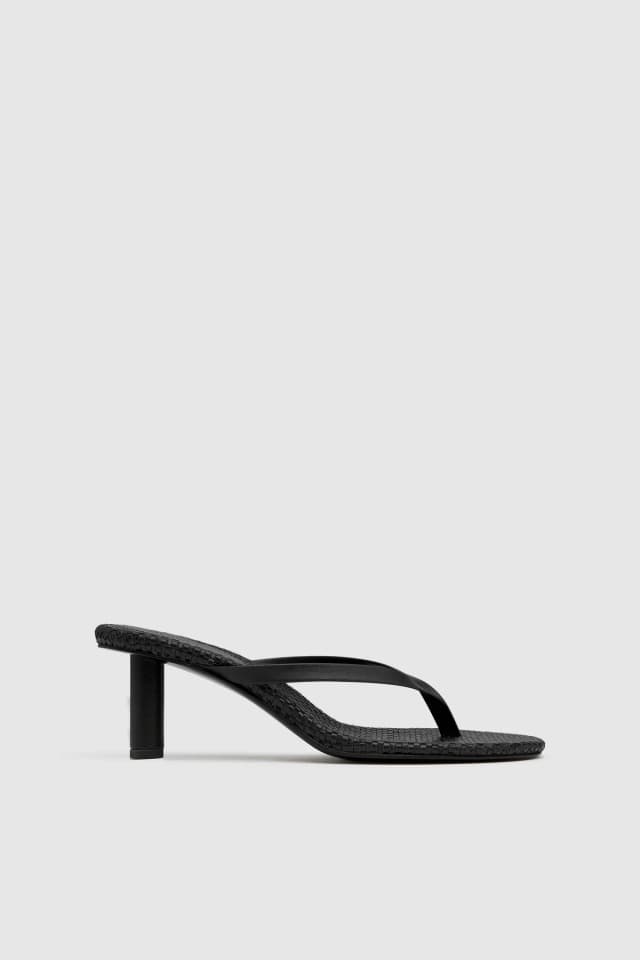 St Agni Woven Thong Heel - Black, image 1 of 1 from St. Agni