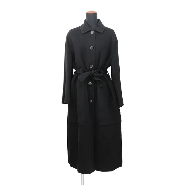 Hermès Coat Double Face Wrap Cashmere 34 Black in Black Cashmere from The Reluxe, photo 1 of 1