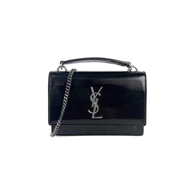 Saint Laurent Mini Sunset Patent Black in Black Patent leather from The Purse Affair, photo 1 of 1
