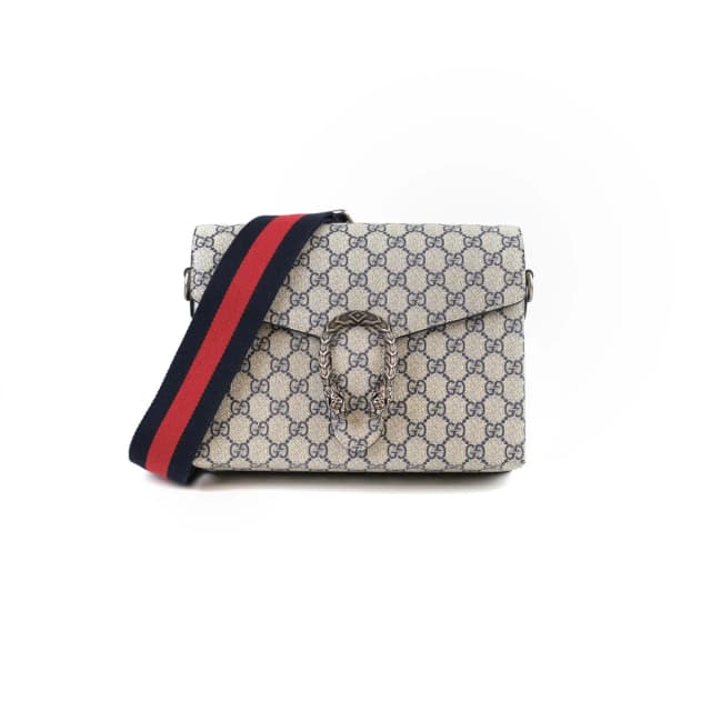 Gucci Men's Dionysus GG Messenger Beige/Blue in Beige Canvas from The Purse Affair, photo 1 of 1