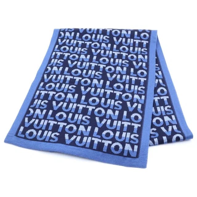 Echarpe LV Split Shawl Scarf Blue Navy Wool in Navy Wool from The Reluxe, photo 1 of 1