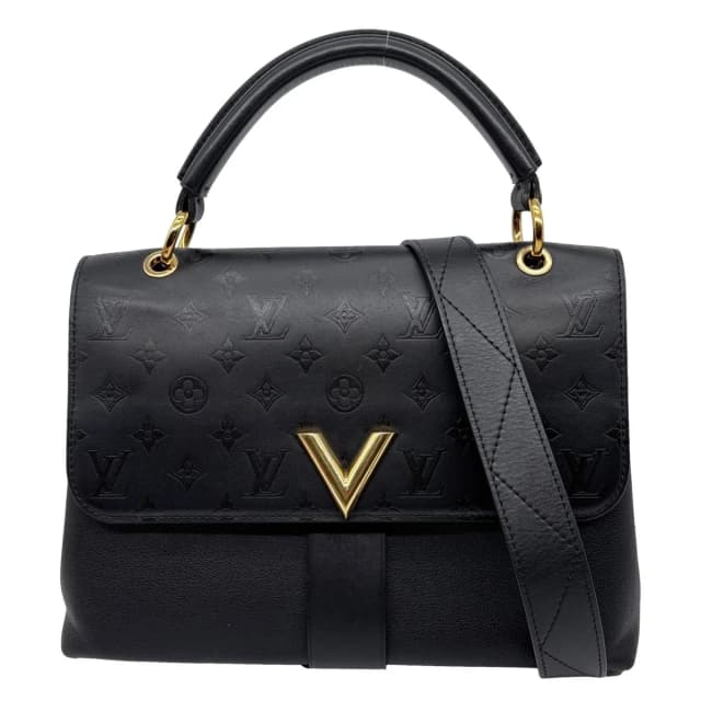 Louis Vuitton Very One Handle Monogram Leather Shoulder Bag Black in Black Leather from Dallas Designer Handbags, photo 1 of 1