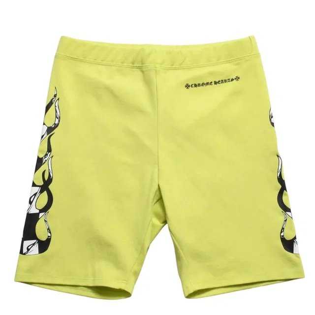 Chrome Hearts Matty Boy Link Biker Shorts Lime Green Cotton in Green from The Reluxe, photo 1 of 1