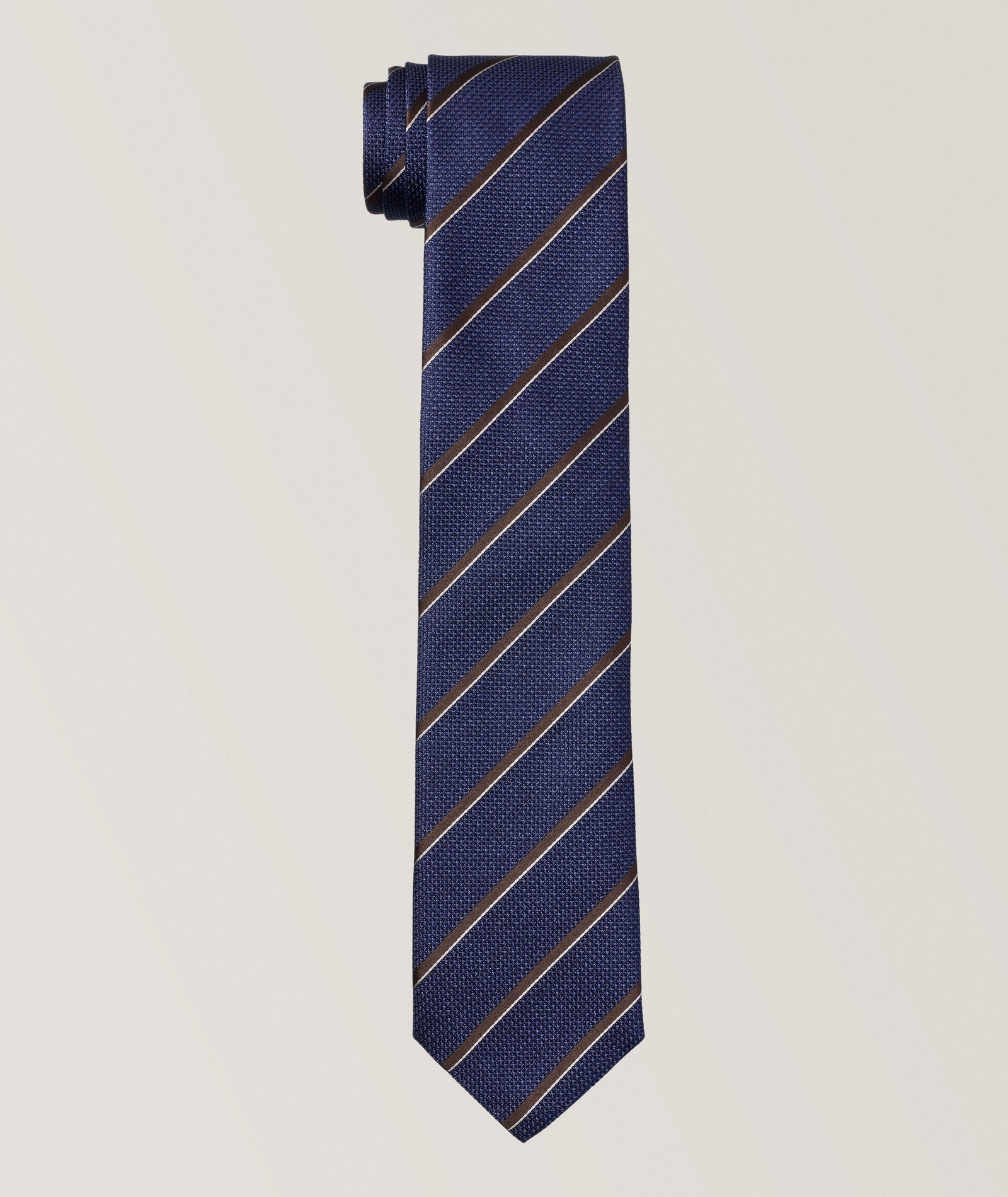 Canali Striped Silk Tie in Blue Silk & Silk Blends, image 1 of 1 from Harry Rosen