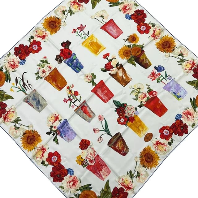 Gucci Scarf White Red Multi Floral Pattern in White from The Reluxe, photo 1 of 1