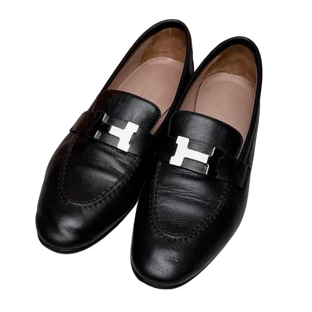 Hermès Mokarin Paris Black Loafers in Black from The Reluxe, photo 1 of 1