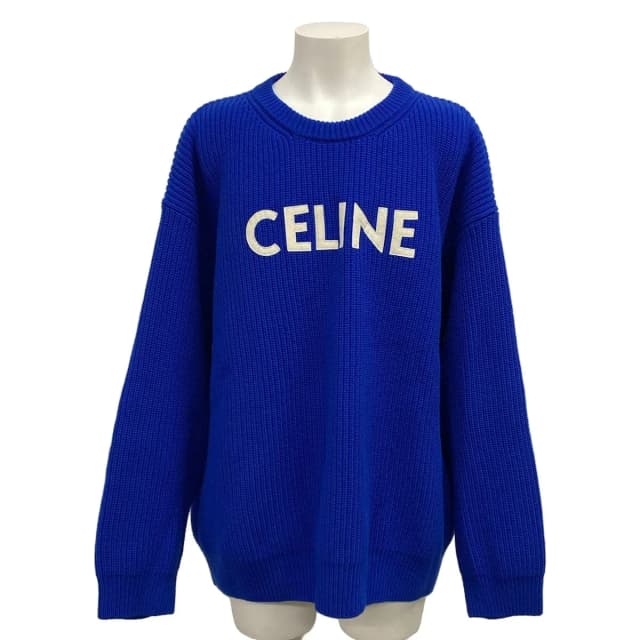 Celine Long Sleeve Sweater Blue White Wool M in White Wool from The Reluxe, photo 1 of 1