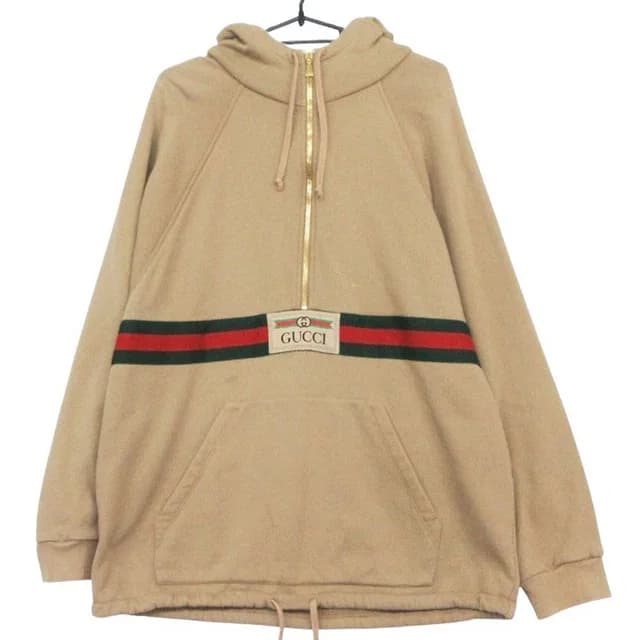 Gucci Hoodie Web Label Sherry Line Sweatshirt Pullover Top Beige in Beige from The Reluxe, photo 1 of 1