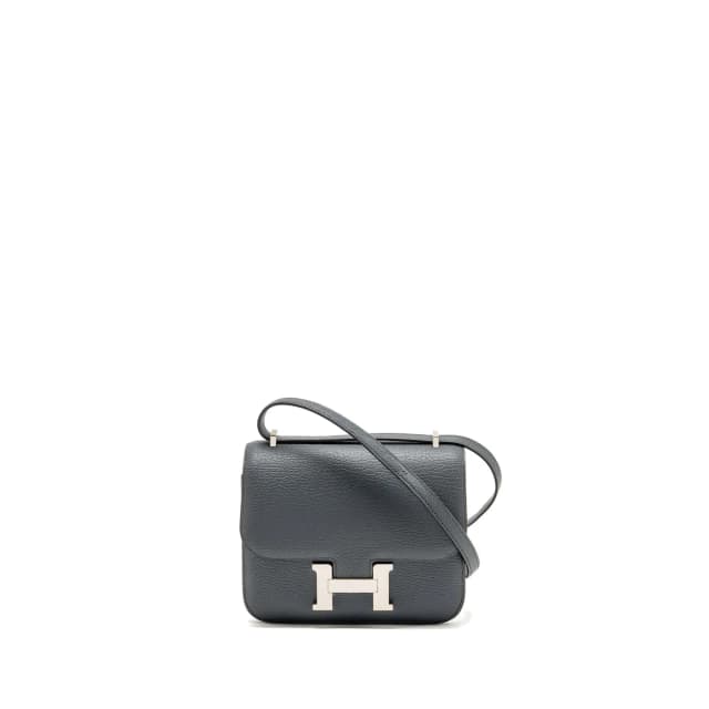 Hermès Mini Constance Chèvre Mysore Carbone SHW Stamp K in Goatskin from EMIER, photo 1 of 1