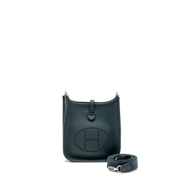 Hermès Mini Evelyne Clemence Vert Cypres SHW Stamp W in Green Clemence leather from EMIER, photo 1 of 1