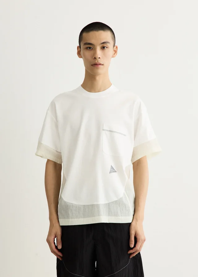 And Wander Combi Short Sleeve T-Shirt in white 030, image 1 of 1 from Incu