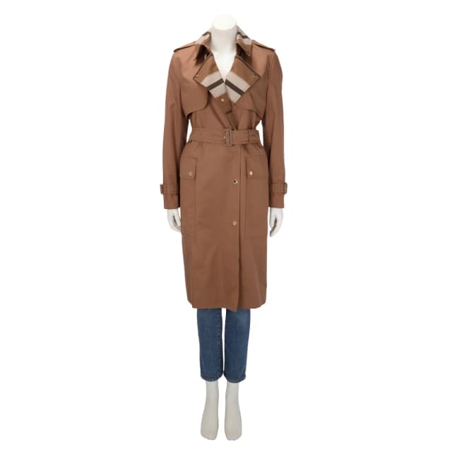 Burberry Cotton Sandridge Check Trench Coat UK 8 in Dusty Caramel from Blue Spinach, photo 1 of 1