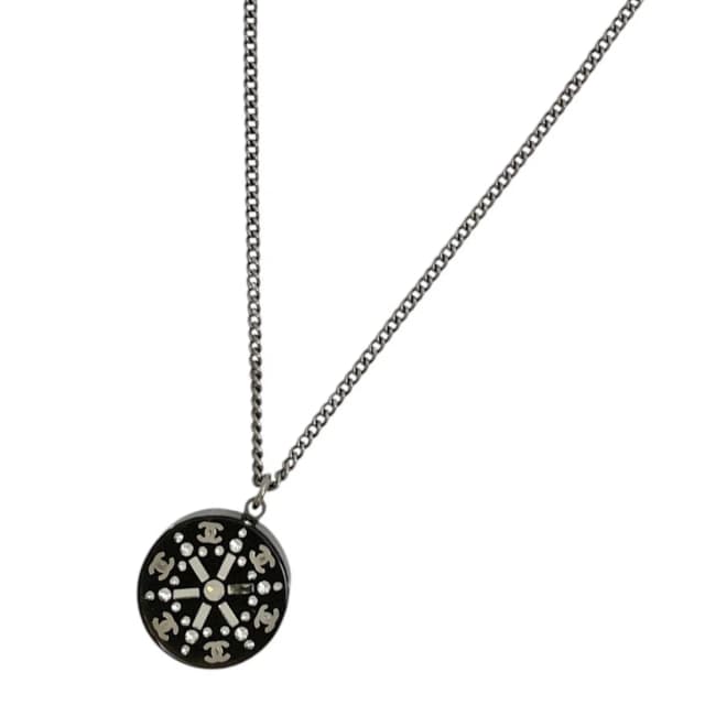 Chanel Necklace CC Logo Metal Plastic Silver in Silver from The Reluxe, photo 1 of 1
