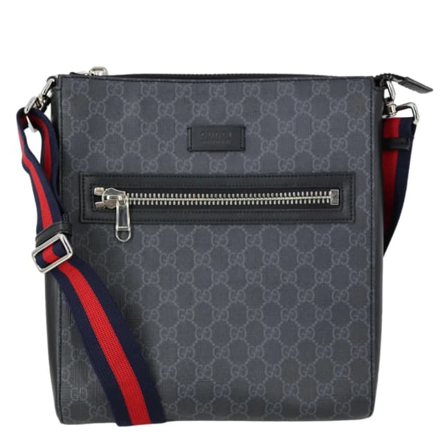 Gucci GG Supreme Canvas Square Messenger Bag Black 474137 in Black Canvas from Dallas Designer Handbags, photo 1 of 1