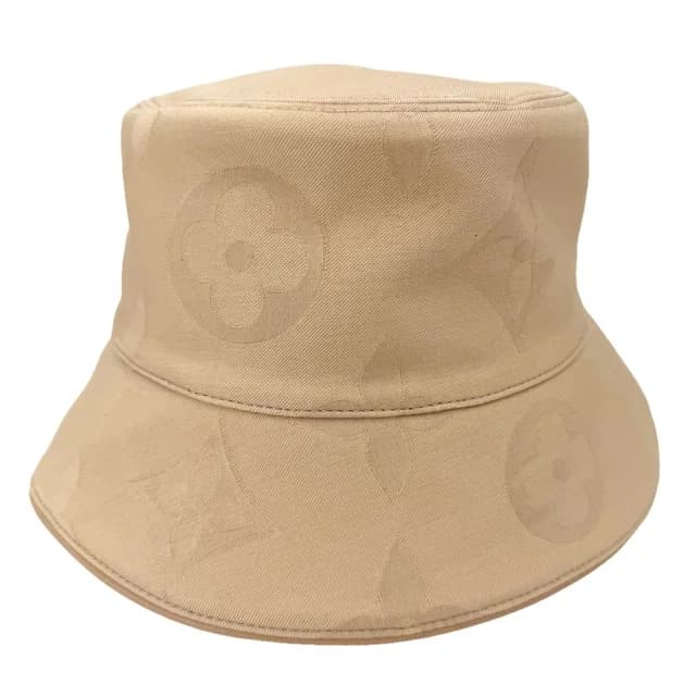 Louis Vuitton Hat Monogram Daily Glam Bucket Hat Cotton Beige in Beige Leather from The Reluxe, photo 1 of 1