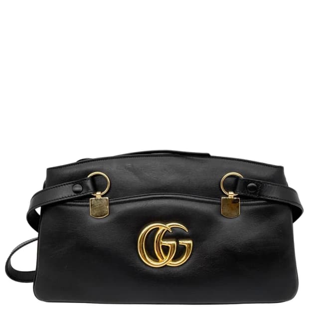 Gucci Arli Large Calfskin Leather Top Handle Shoulder Bag Black 550130 in Black Calfskin from Dallas Designer Handbags, photo 1 of 1