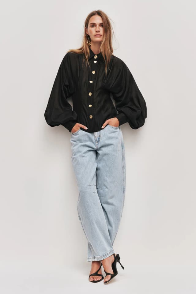 AJE Alexa Shirt in BLACK, image 1 of 1 from Aje
