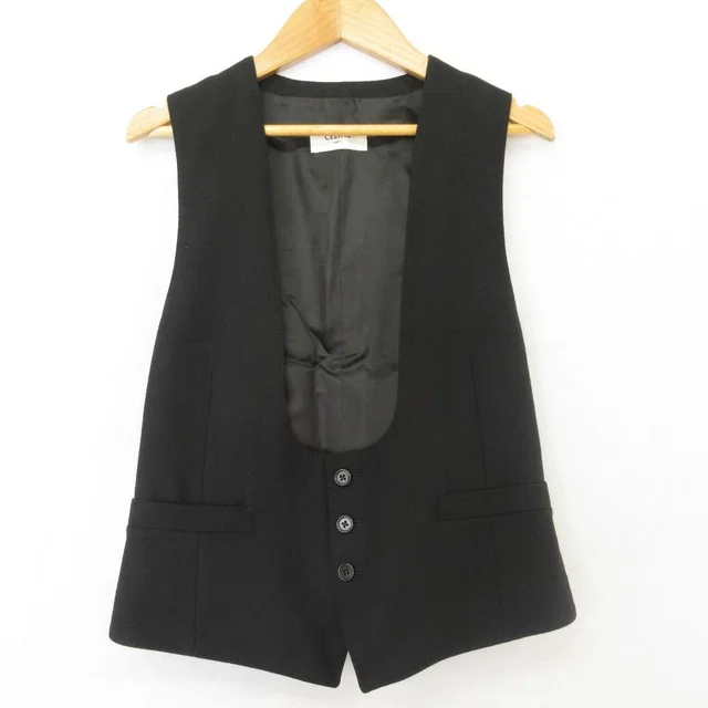 Celine Flannel Gilet Vest 36 Black in Black Cashmere from The Reluxe, photo 1 of 1