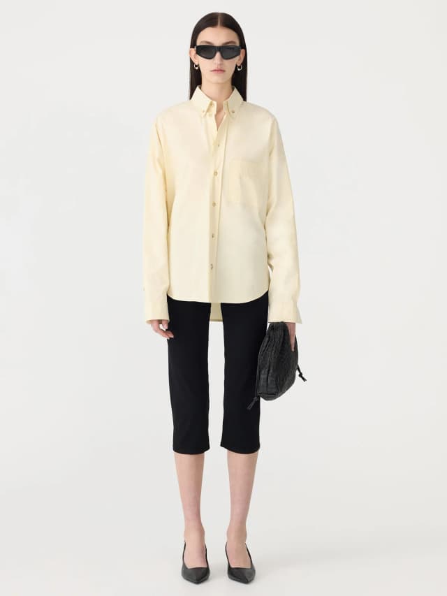 Bassike Slouch Crushed Cotton Shirt, image 1 of 1 from bassike