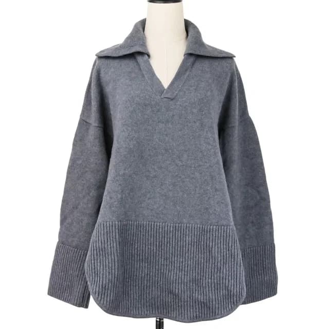 Loewe Anagram Wool Polo Knit Sweater S Gray in Grey Wool from The Reluxe, photo 1 of 1