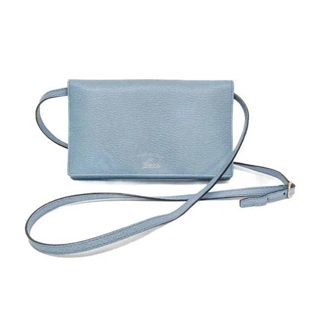 Gucci Swing 368231 Women's Leather Chain/Shoulder Wallet Light Blue in Light blue Leather from Elady, photo 1 of 1