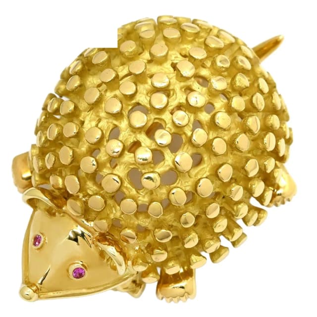 Tiffany & Co. Brooch Jean Schlumberger Hedgehog Motif Yellow Gold T&Co 18k in Yellow from The Reluxe, photo 1 of 1
