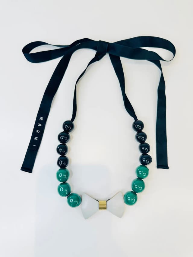 Marni Silk Ribbon & Bead Necklace in Silk from Edit Second Hand, photo 1 of 1