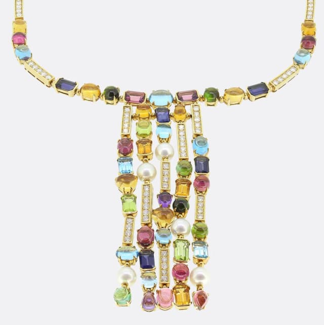 Bvlgari Allegra Multi-Gemstone Necklace in Leather from The Vintage Jeweller, photo 1 of 1
