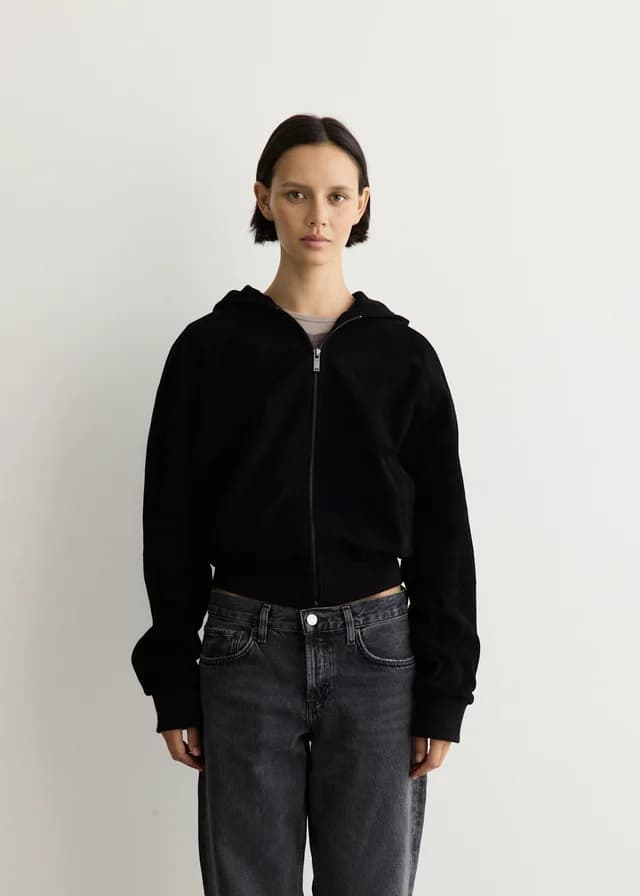 Gimaguas Leather Sweatshirt Hoodie in BLACK, image 1 of 1 from Incu