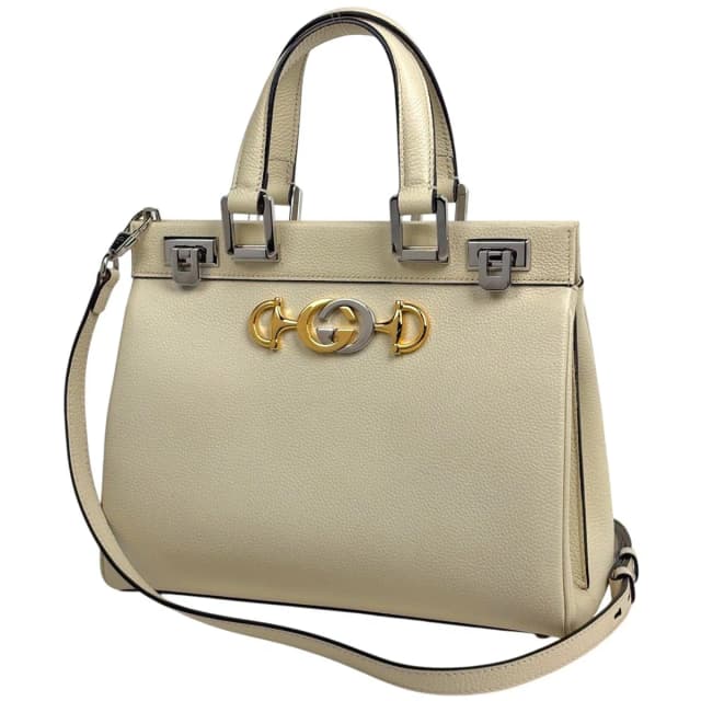 Gucci Zumi Small Handbag 2-Way Leather Ivory in White Leather from The Reluxe, photo 1 of 1
