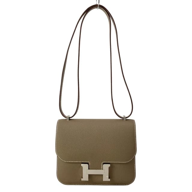 Hermès Shoulder Bag Constance Miroir 18 Etoupe Silver in Taupe Epsom leather from The Reluxe, photo 1 of 1