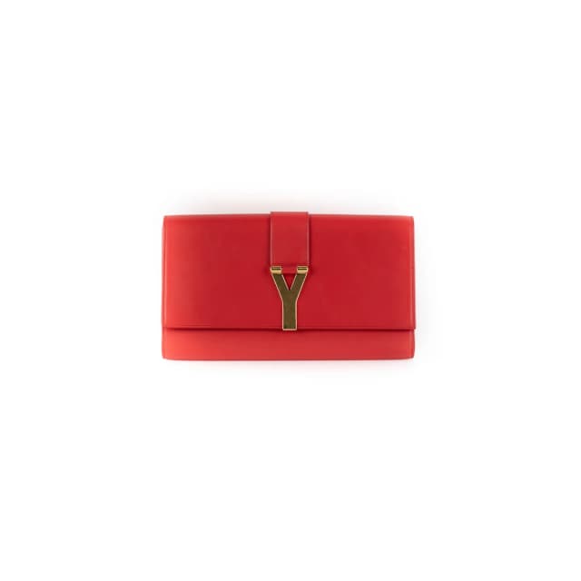 Saint Laurent Clutch Bag in Red Leather from The Purse Affair, photo 1 of 1