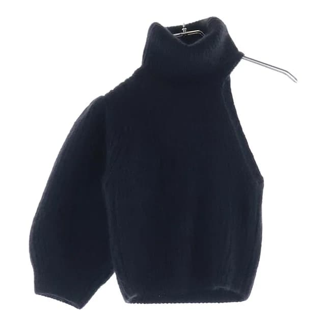 Celine Mohair Silk Cropped Turtleneck Sweater Knit Black in Black Silk from The Reluxe, photo 1 of 1