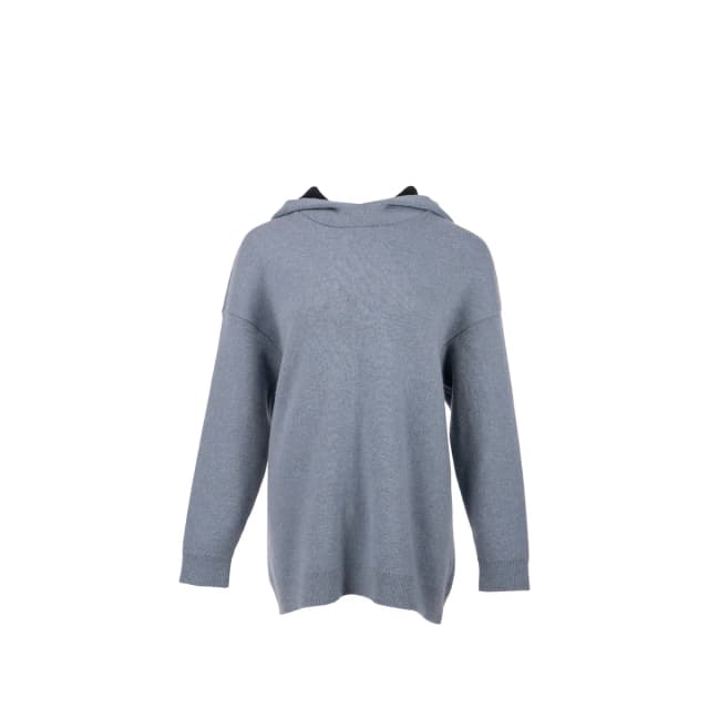 Dior Size 36 J'adior 8' Hooded Sweater with Rear Signature Cashmere Blue Grey/Black in Black Cashmere from EMIER, photo 1 of 1