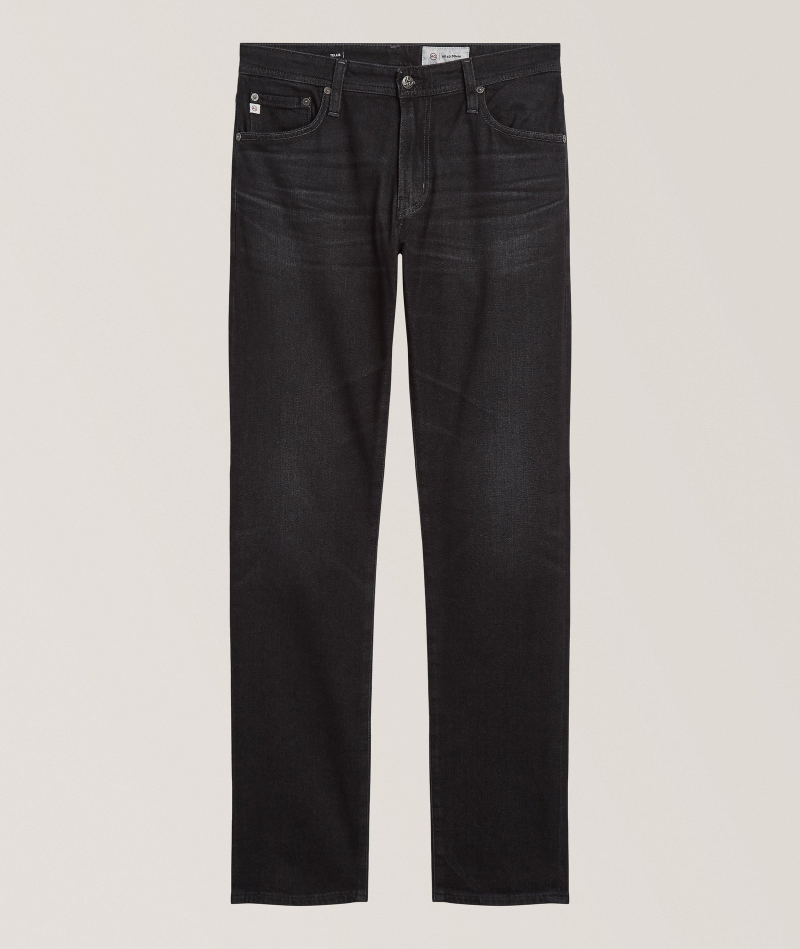 AG Tellis Modern Slim Cloud Soft Jeans in Black 93% cotton, 6% polyester, 1% elastane, image 1 of 1 from Harry Rosen
