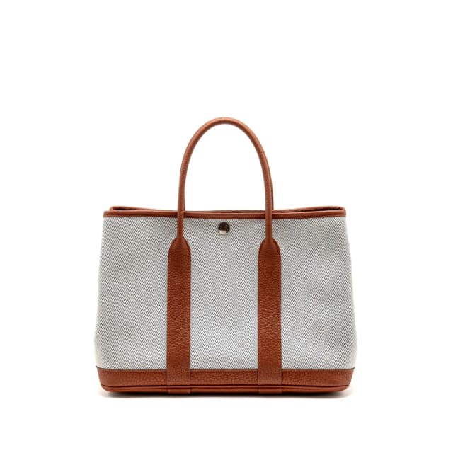 Hermès Garden Party 30 Negonda/Canvas Ecru-Bleu Bil/Cuivre SHW Stamp A in Blue Canvas from EMIER, photo 1 of 1