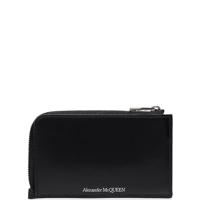 Alexander McQueen Zip Cardholder Large, Black/Silver, image 1 of 1 from Cultstatus