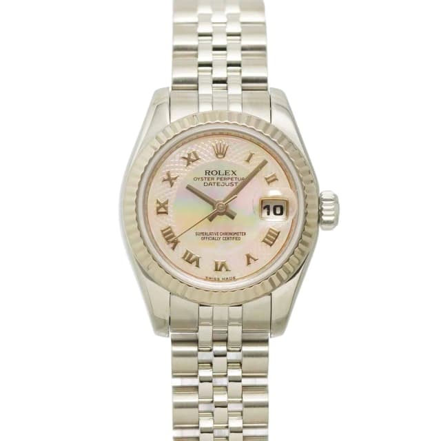 Rolex Datejust Number Roulette Watch Pink Shell 18K White Gold Automatic in White from The Reluxe, photo 1 of 1