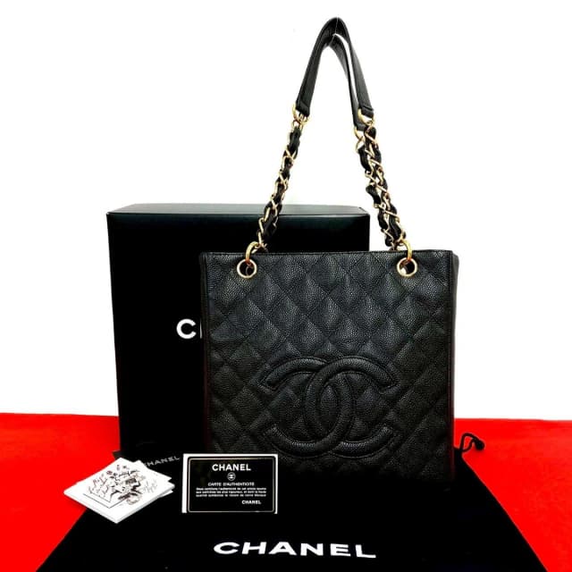 Chanel with Number 8 Petite Shopping Tote Bag PST CC Logo Caviar in Caviar leather from The Reluxe, photo 1 of 1