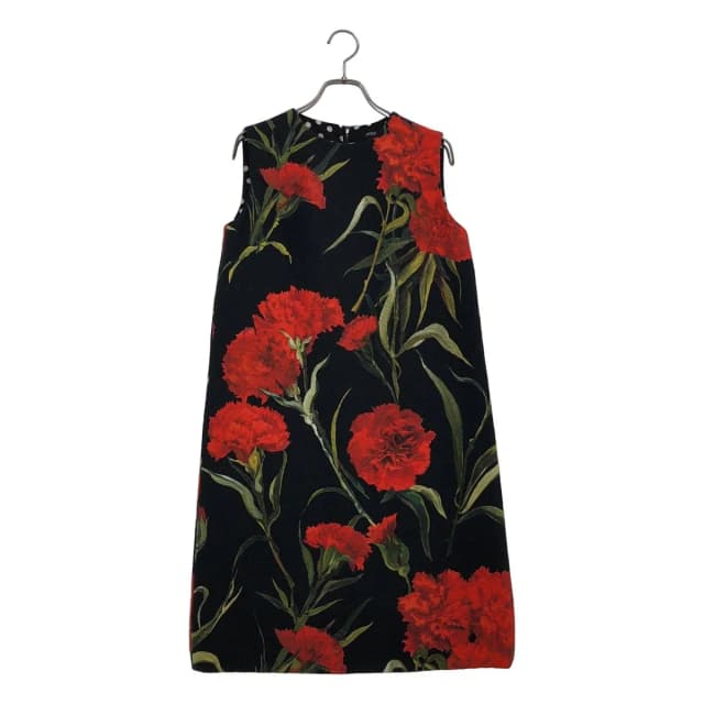 Dolce & Gabbana All Over Print Flower Jacquard Dress Dot Fully Lined Black 40 in Black from The Reluxe, photo 1 of 1