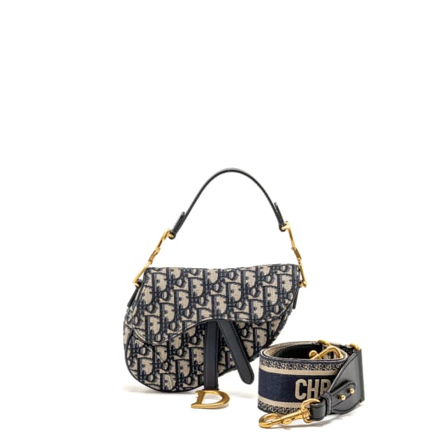 Dior Mini Saddle Bag Oblique Jacquard Canvas Blue GHW in Blue Canvas from EMIER, photo 1 of 1