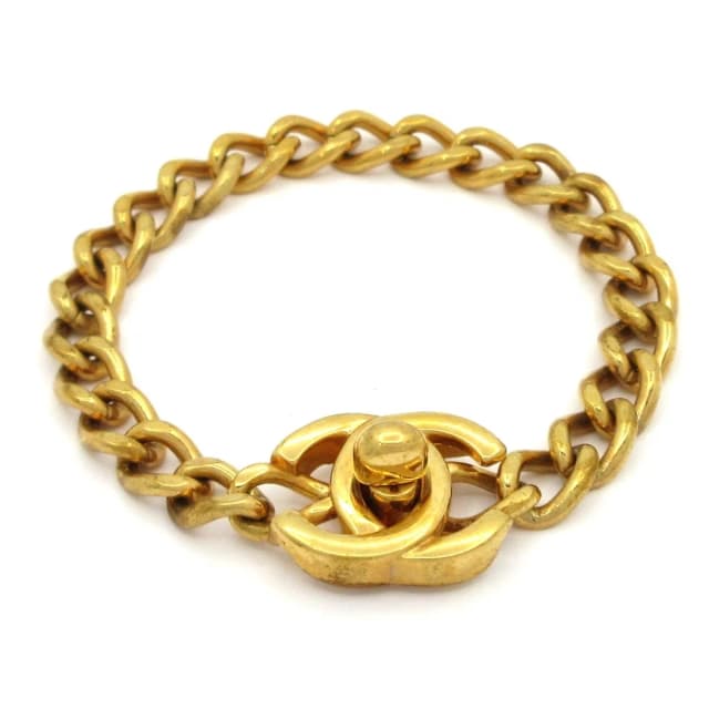 Chanel Bracelet Gold CC Logo in Gold from The Reluxe, photo 1 of 1