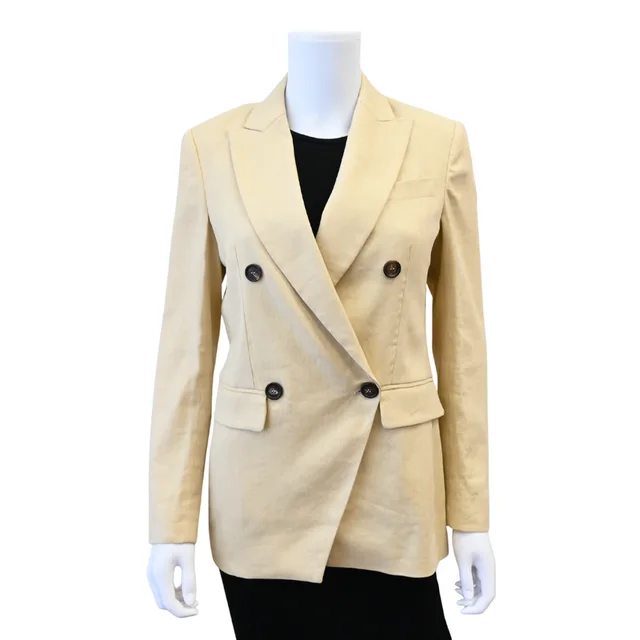 Brunello Cucinelli Pale Beige Linen-Blend Blazer in Beige Silk from Clotheshorse Anonymous, photo 1 of 1