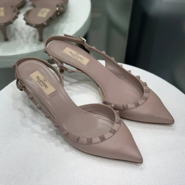 Valentino Garavani Blush Stud Slingback Heels Size 38 in Pink from Revivre, photo 1 of 1