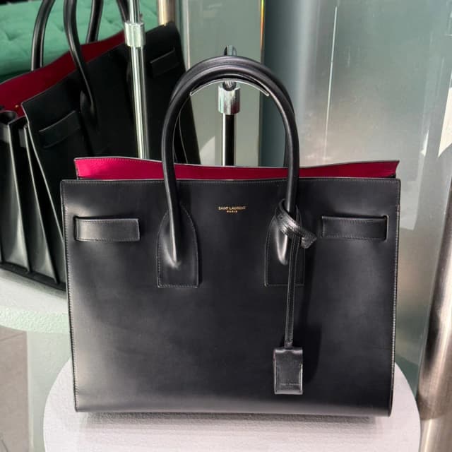 Saint Laurent Sac De Jour Tote Black in Black Calfskin from Revivre Luxury Consignment, photo 1 of 1