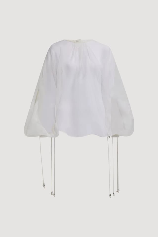 AJE Lunetta Organza Shirt in IVORY, image 1 of 1 from Aje