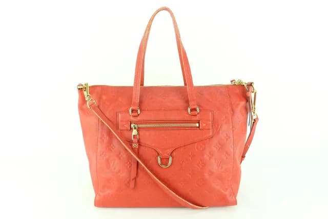 Louis Vuitton Red Leather Monogram Empreinte Lumineuse PM 2way Bag in Red Leather from Bagriculture, photo 1 of 1